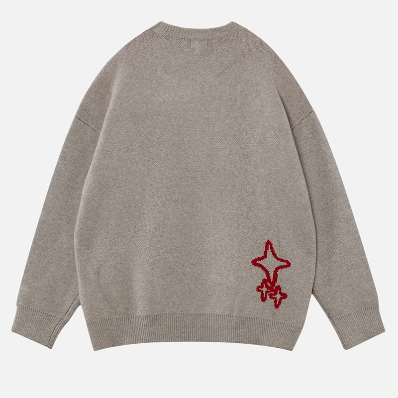 Women's Fashionable Jacquard Round Neck Sweater