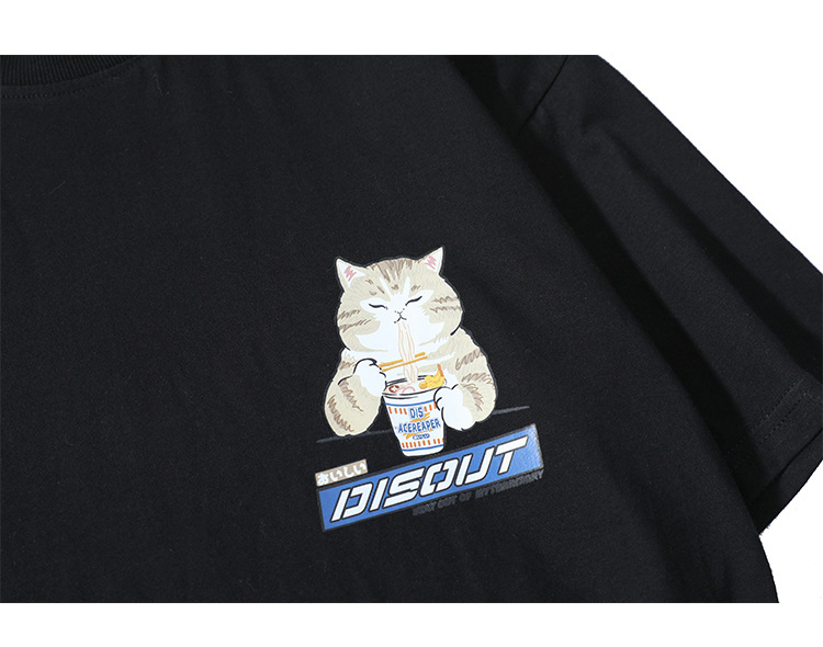 Title 5, Camiseta japonesa com estampa de gato de desenh...