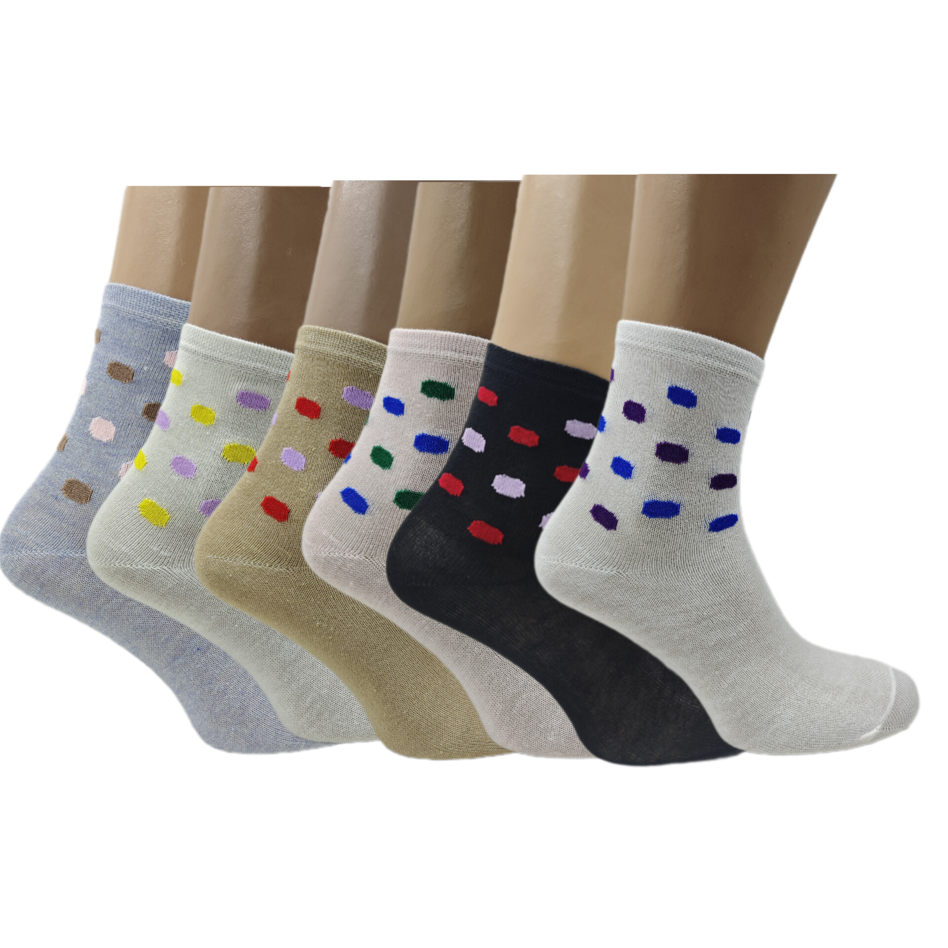 Set Of 6 12 Or 24 Pairs Womens Socks With Bubble Mix Print 6Pair - Shop at LoveMi