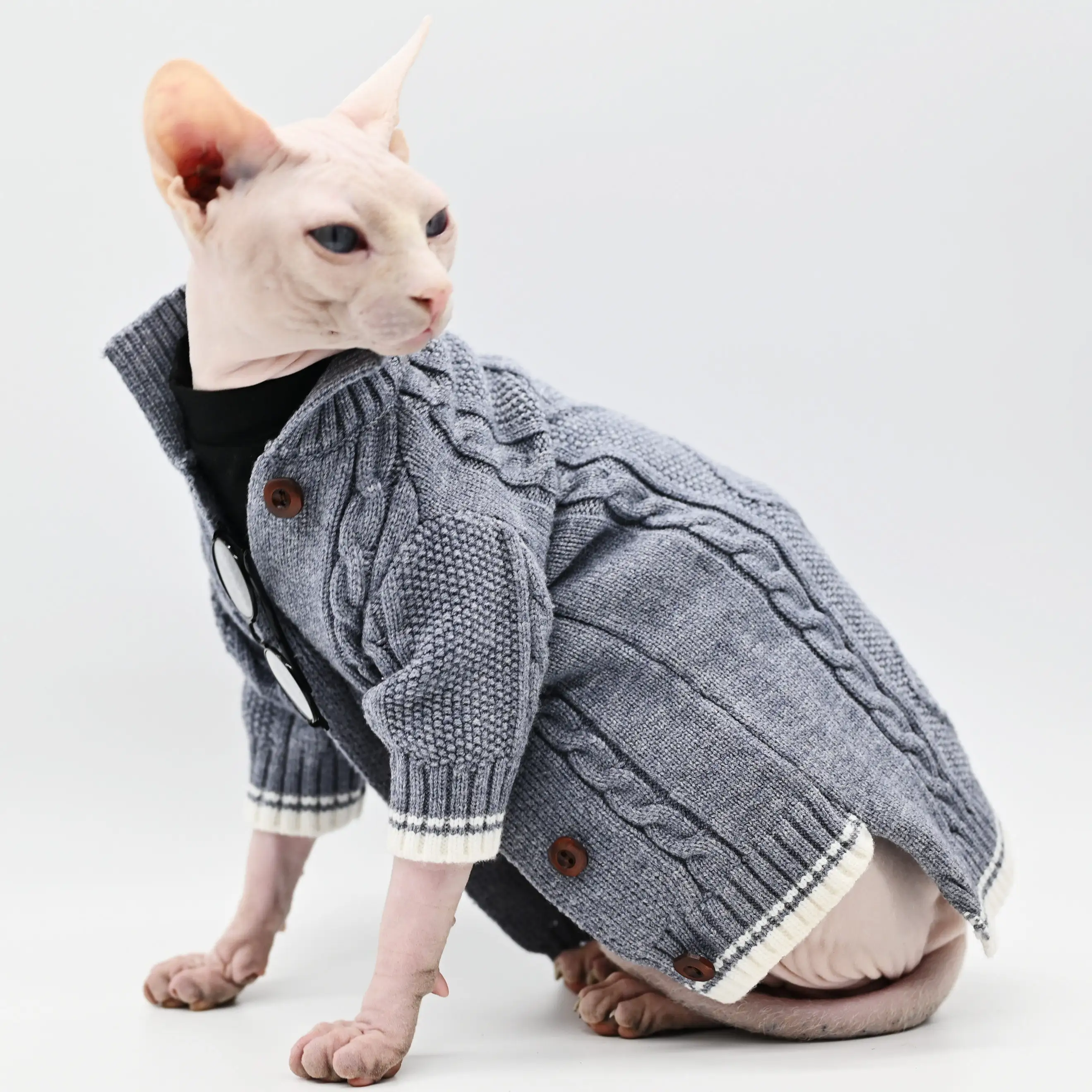 Pure Cotton Knitted Soft Fabric Hairless Cat