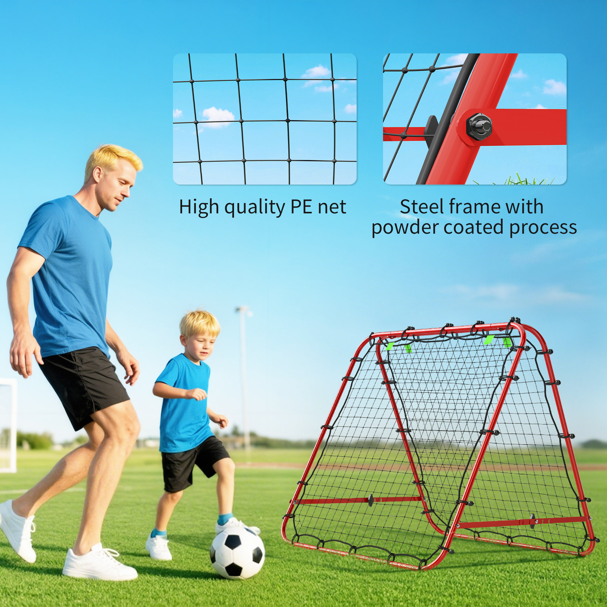 Double Sided Football Rebound Net, Five Adjustable Angle Door — image 3