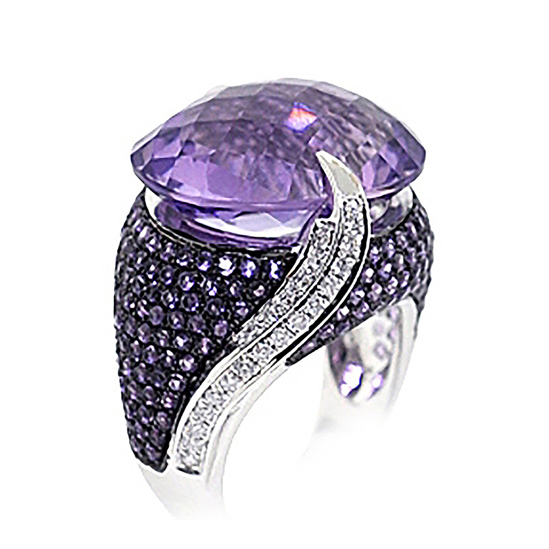 Classic Versatile Purple Zircon Women's Ring