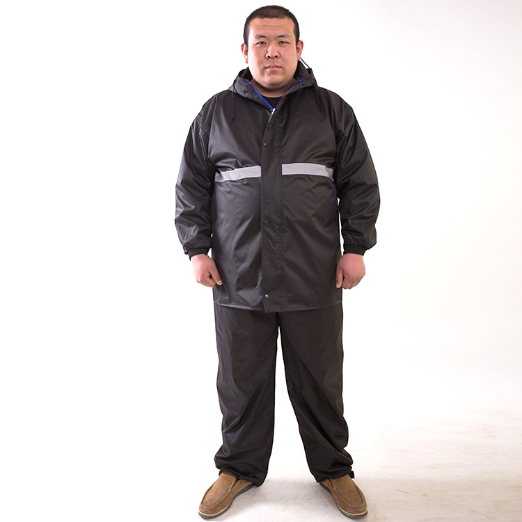 Extra Large Size Raincoat For Men And Women With Reflective Strips Split Raincoat And Rain Pants