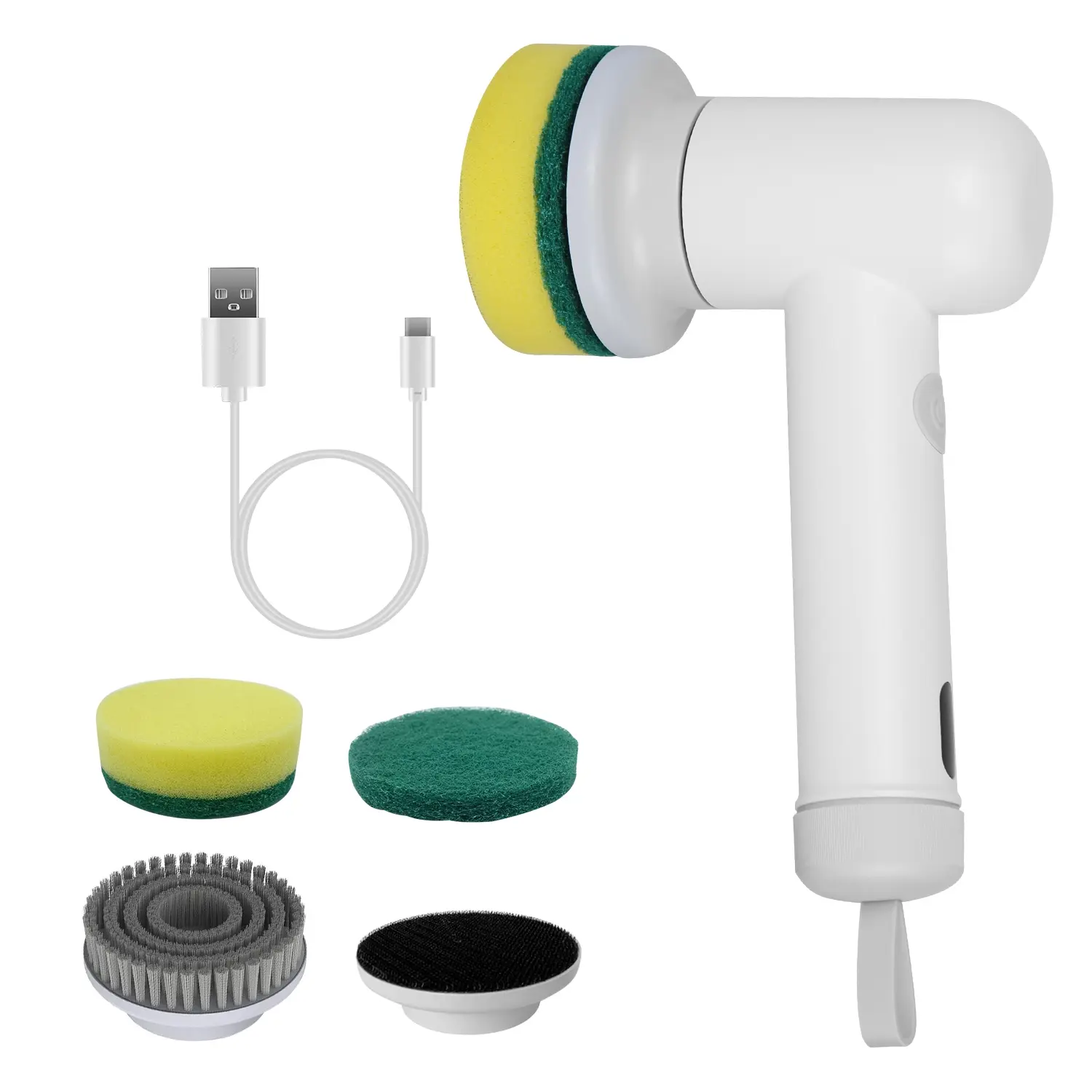 1Set Electric Handheld Spin Scrubber Cordless Cleaning Brush With 2 Rotating Speeds 3 Cleaning Brushes Rechargeable Shower Scrubber For Kitchen Dish Bathtub Sin