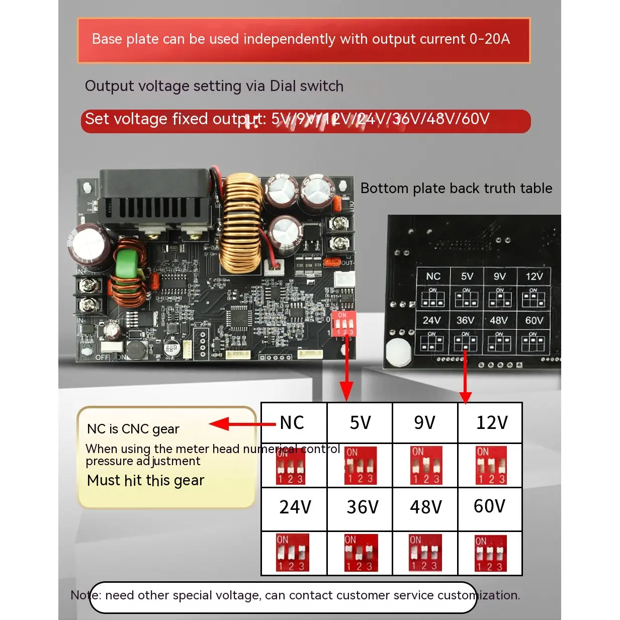 Adjustable Voltage Reduction Power Supply Module DC 60V20A WIFI Remote APP Communication Switching Power Supply