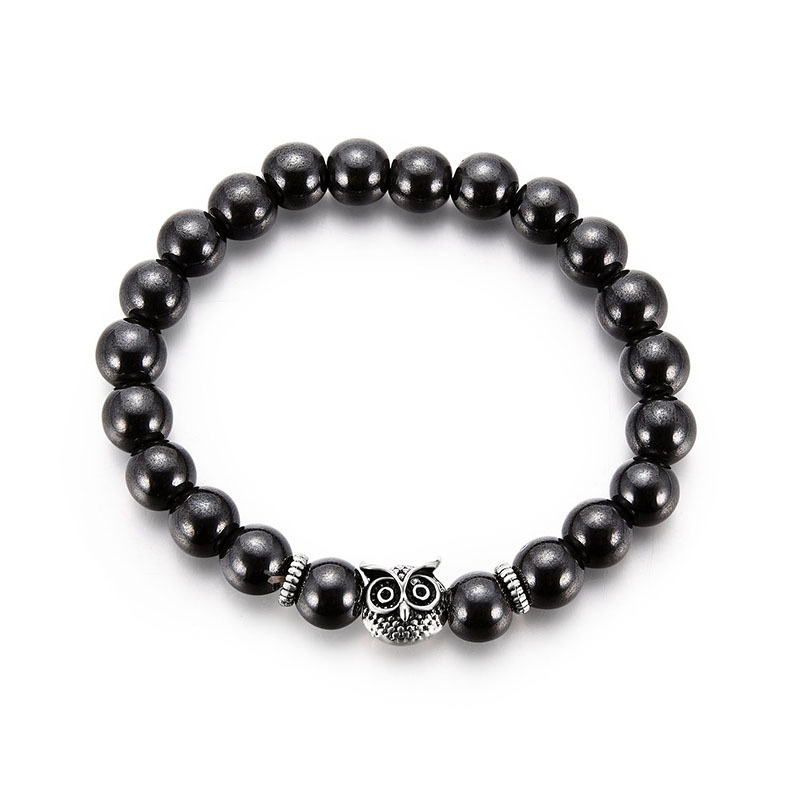 Simple And Fashionable Owl Black Gallstone Magnetic Magnet Bracelet