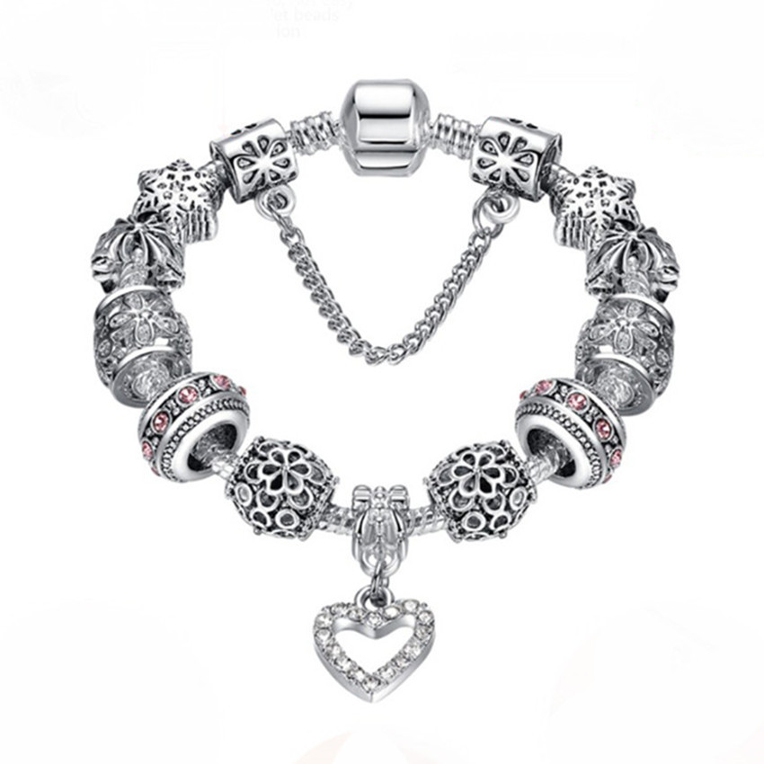 Alloy Peach Heart Diamond Bracelet