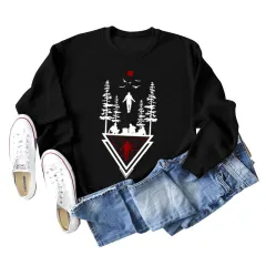 European And American Letters Fashion Loose Bottom Long Sleeve - Black Sweater - View 1