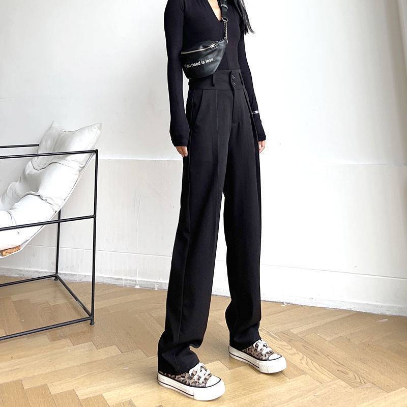 Title 5, Fall High Waist Loose Straight Suit Pants