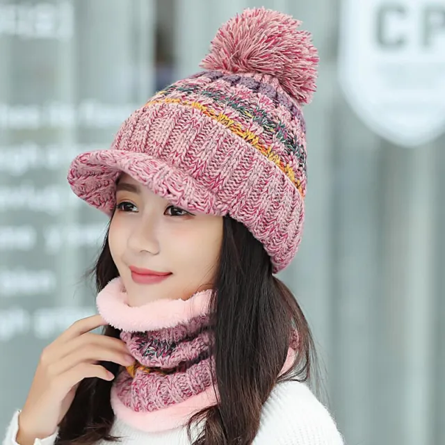 Plush Knitted Mixed Color Bib Suit Pink - Shop at LoveMi