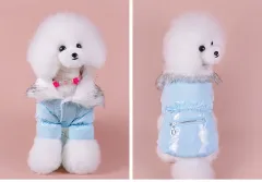 Puppy Cute Padded Down Jacket Keeps Warm In Winter - Blue - View 1