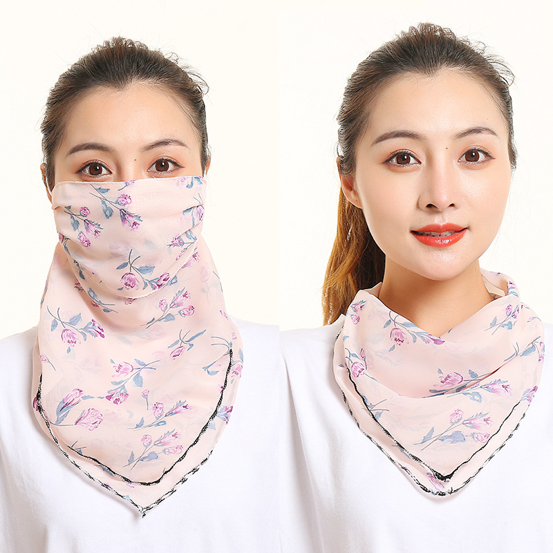 Bib Silk Scarf Women Summer Sunscreen Mask Neck Guard Face Mask