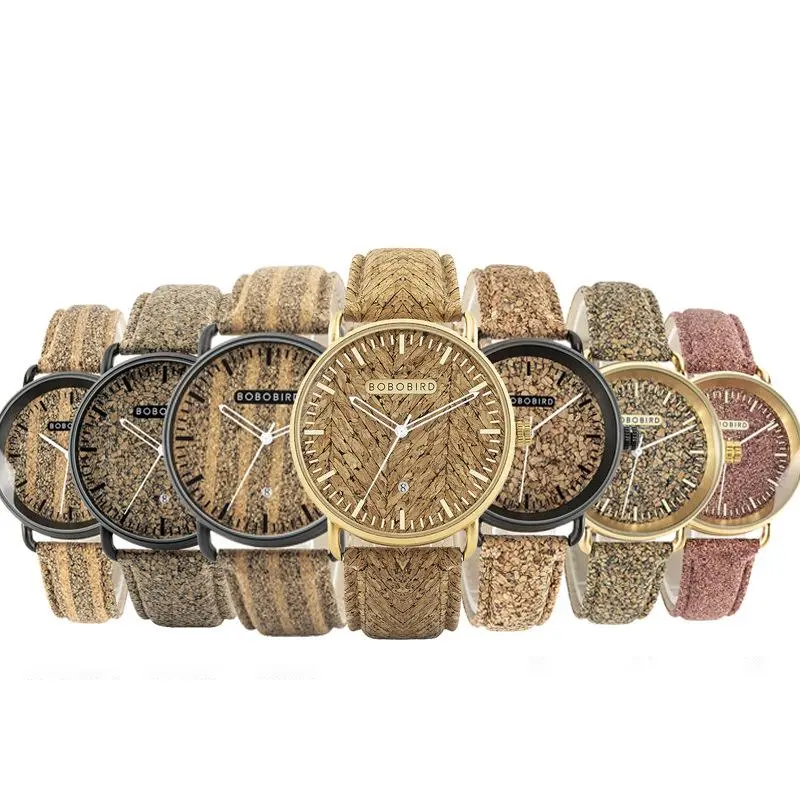 Cork Grain Couple Watch Fashion Casual Wood