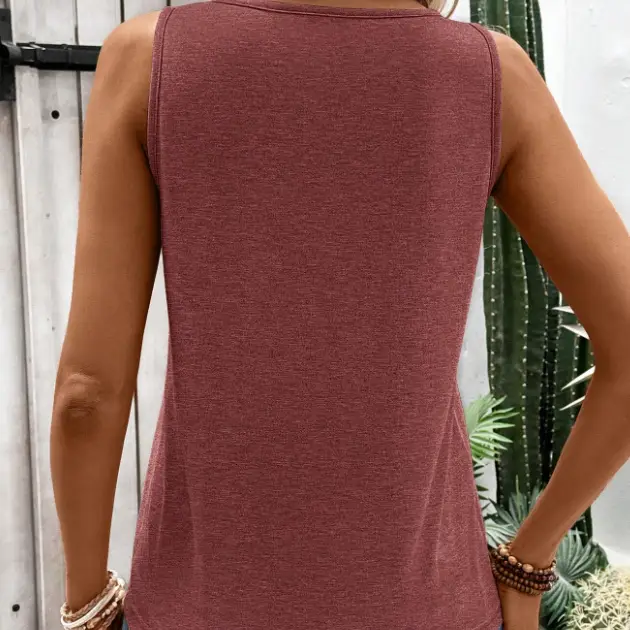 Women's Solid Color Simple Daily Wear Sleeveless Tank Top