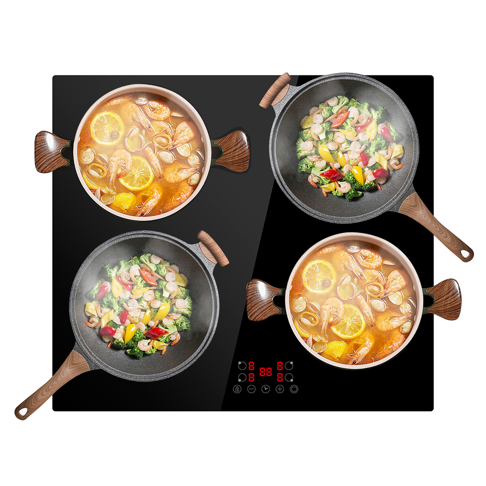 DTL-6000W 60cm Ceramic Hob 4 Zone Black Glass Built-in