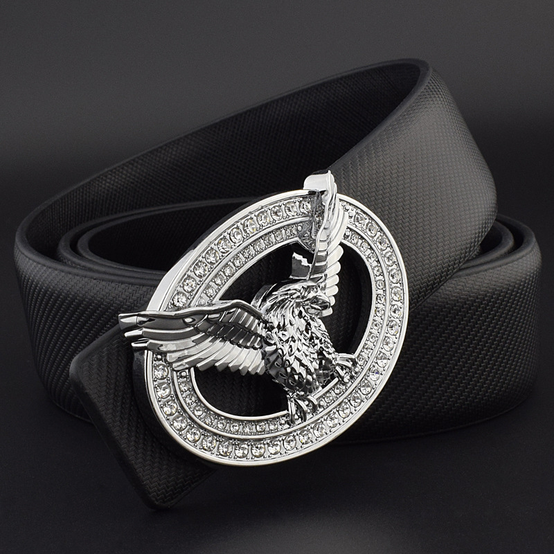 Title 6, Diamond-studded Leather Belt With Animal Buckle