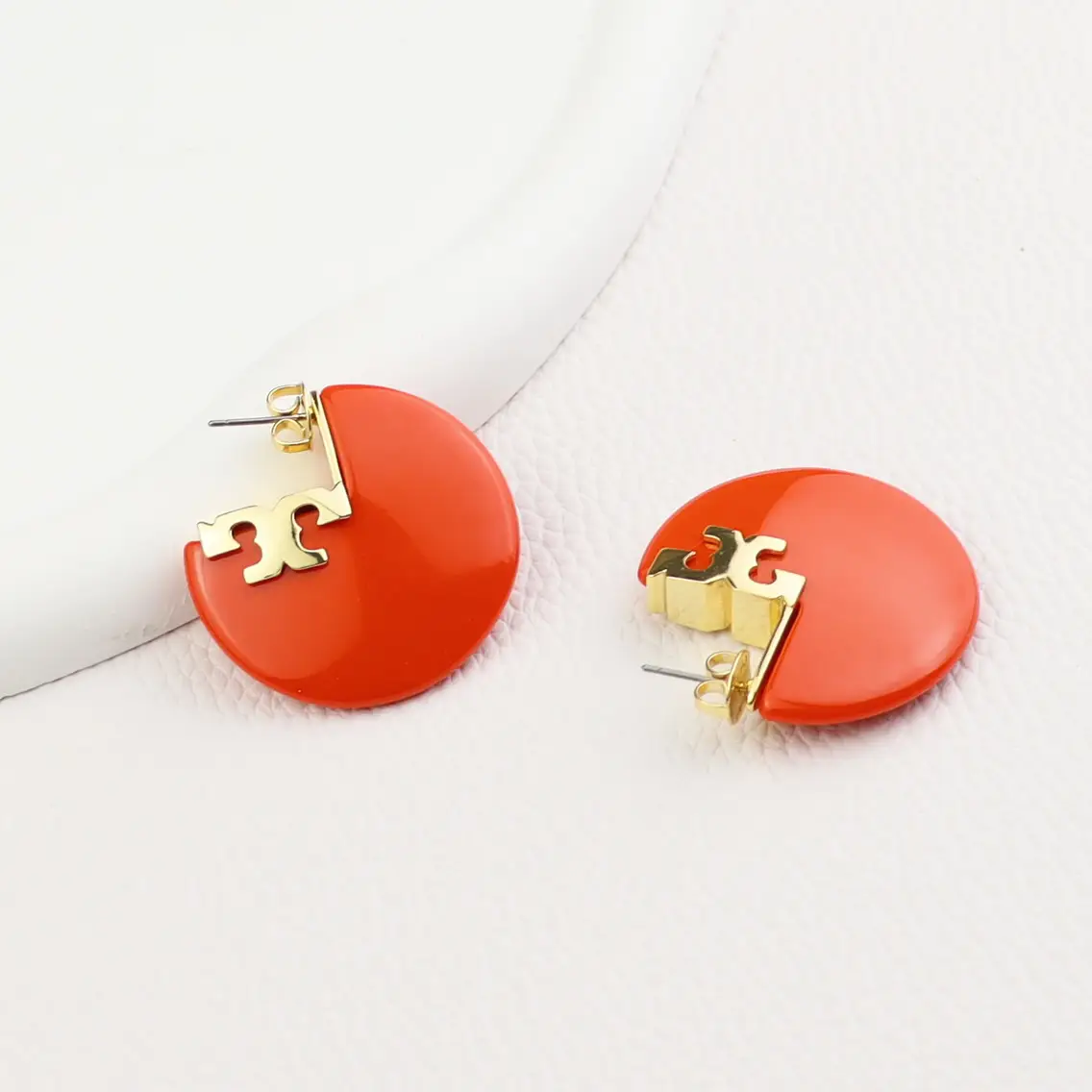 Fashion Resin Semicircle Irregular Letter Earrings