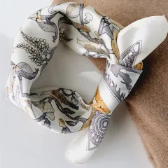 Women's Retro European Flower And Bird Silk Scarf - Flowers - View 1