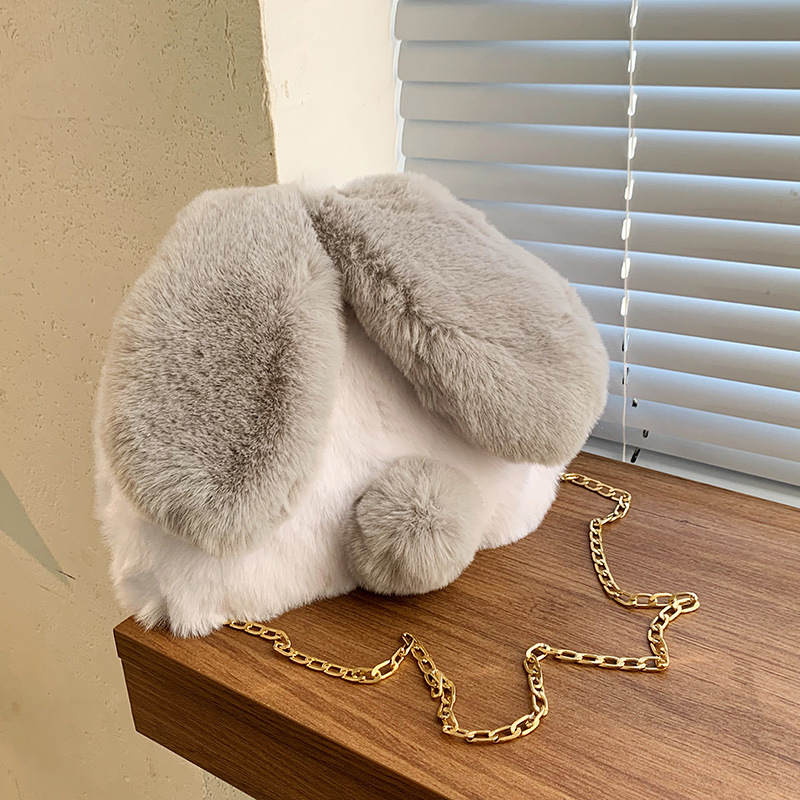 Cute Plush Ears Bunny Tail Fashion Macaron