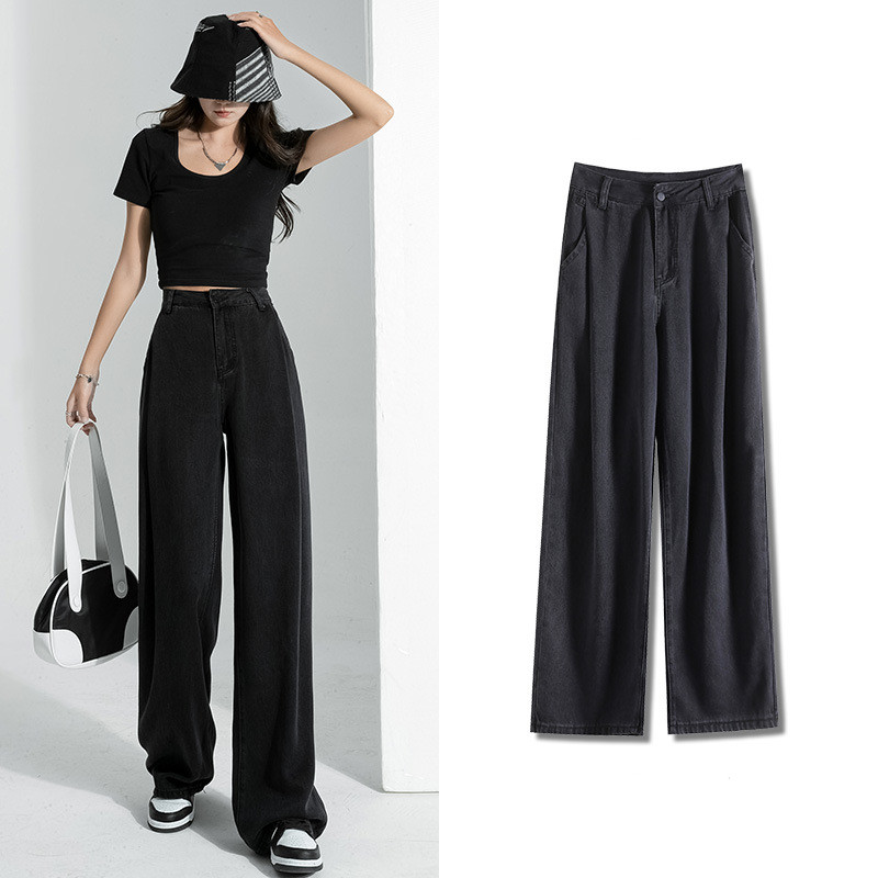 Title 5, Tencel Black Wide Leg Jeans Women