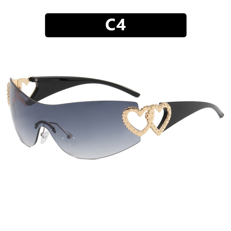 Men's And Women's Fashion Love Accessories One piece Sunglasses Black - Shop at LoveMi