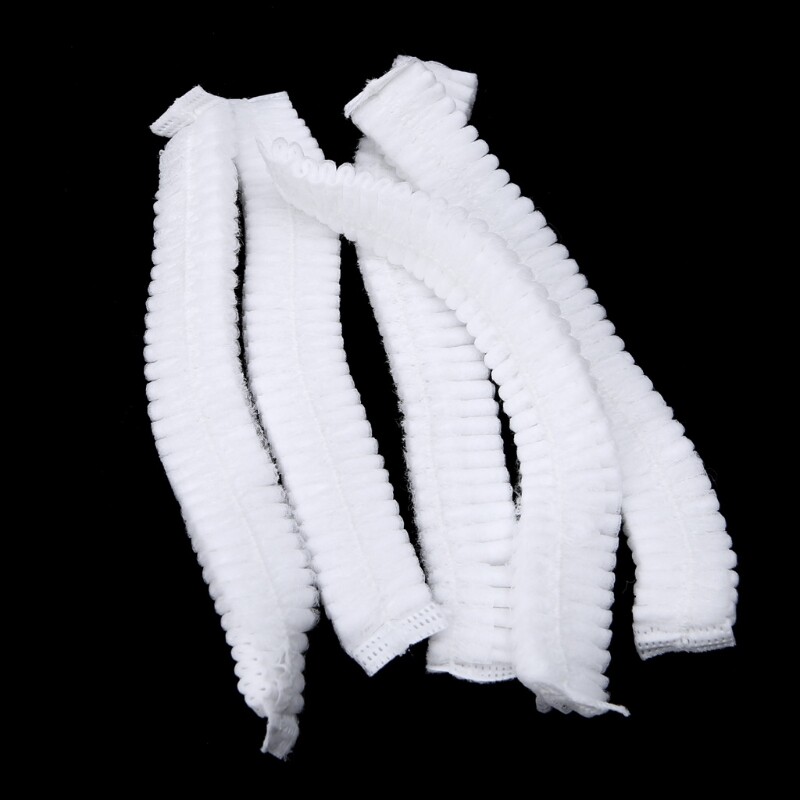 10 0 0Pcs Disposable Head Cover Hair Net White Elastic Hair Cap For Beauty Salon