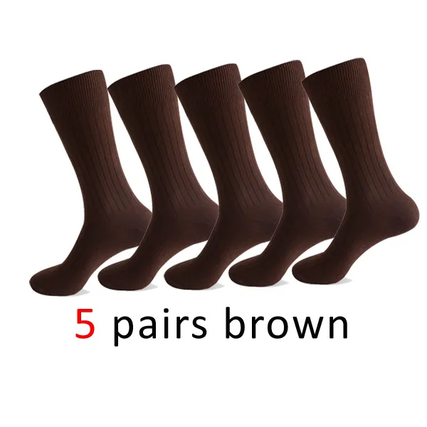 Deodorant Sweat absorbing Business Socks Large Size Stockings Autumn Stripe 5Pairs Of Coffee - Shop at LoveMi