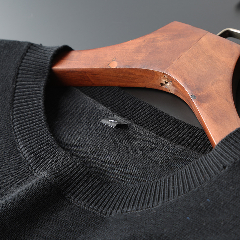 Korean Style Feather Embroidered Solid Color Knit Sweater Bottoming Tide Sweater