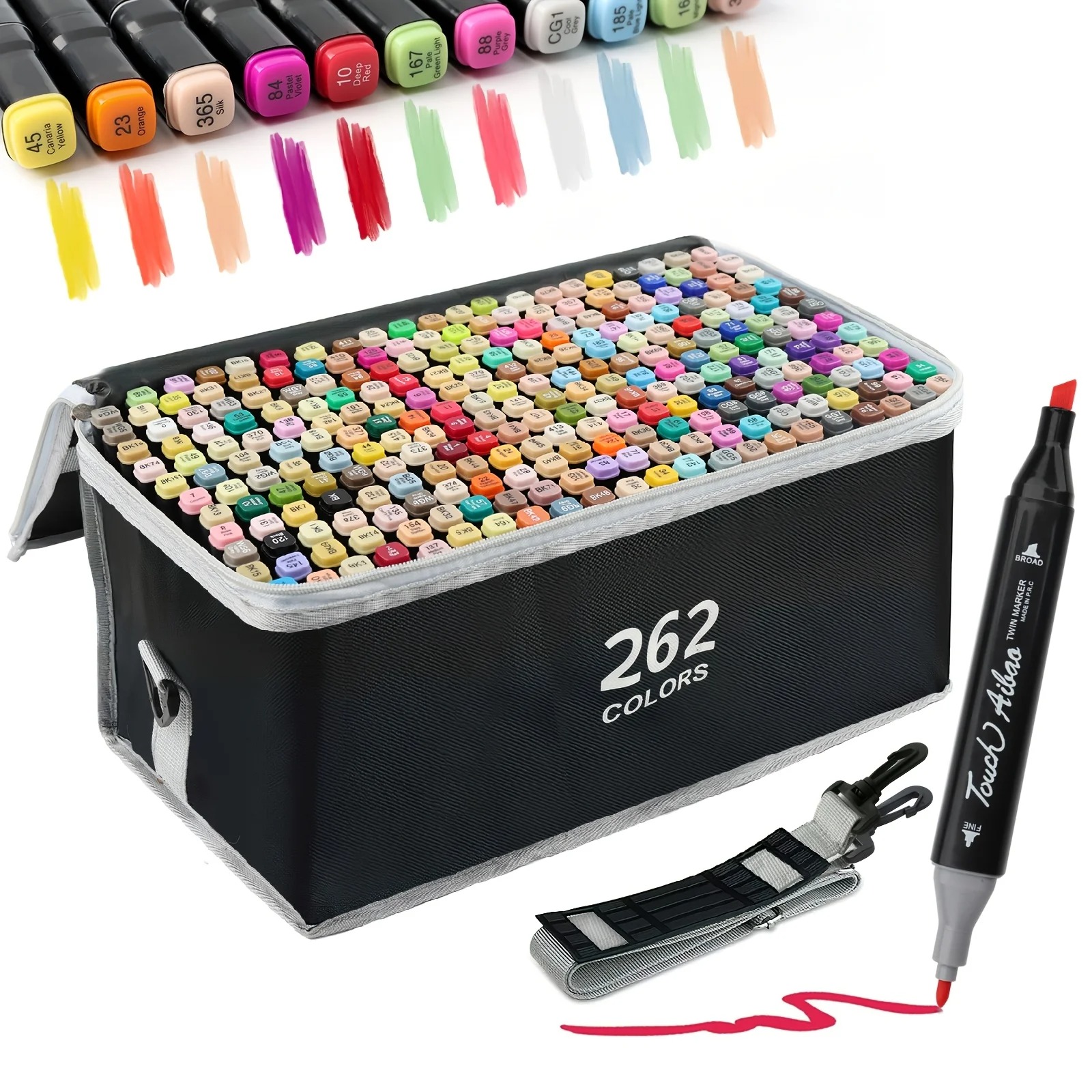 262 Color Dual-Tip Marker Set Quick-Dry Sketching Markers For Painting Drawing — image 11
