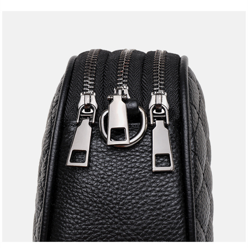 New Retro Cowhide Diamond Embroidery Thread Shoulder Messenger Bag