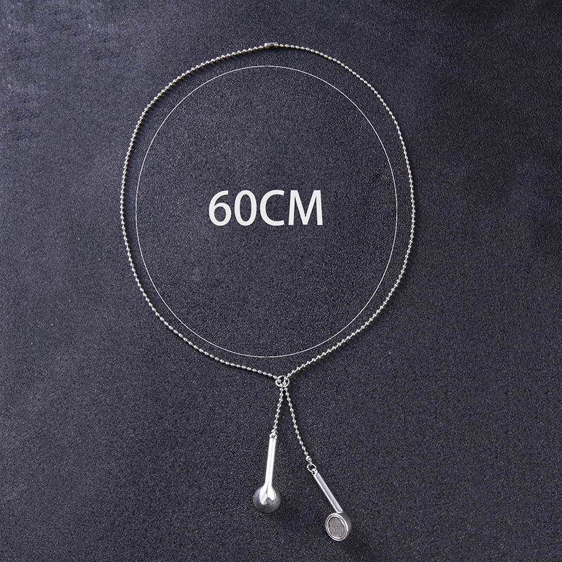 Wired Headset Earphone Adjustable Sweater Chain Necklaces