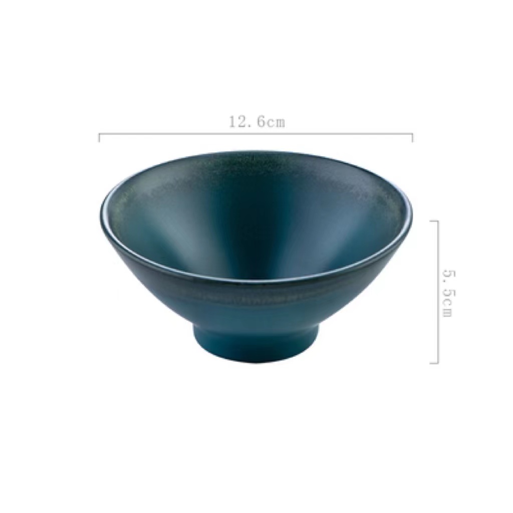 Title 13, Rice Bowl Ceramic Cutlery 5 Inch Bamboo Hat Poz...