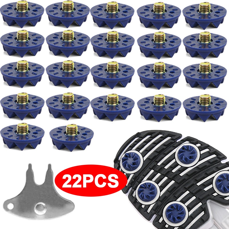 22x Blue Cricket Spikes Screw In Studs Shoe Accessories With Tool U