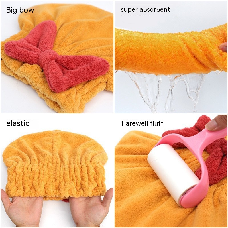 Super Water-absorbing And Quick-drying Bow Shower Cap - Image 4