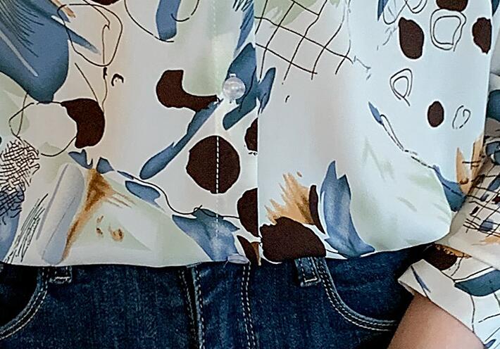 Fashion Women's Graffiti Print Long-sleeved Shirt