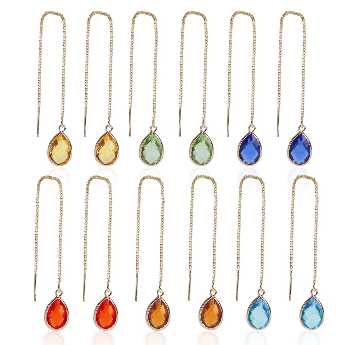 Long Crystal Set Earring Earrings