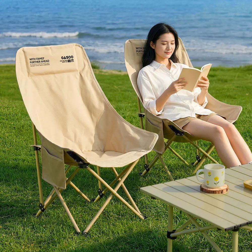 High Back Folding Camping Chair Oversized Moon