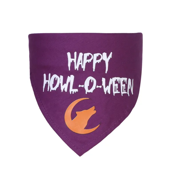 Large Dog Triangle Scarf Cat Ghost Festival Scarf Purple Happy - Shop at LoveMi