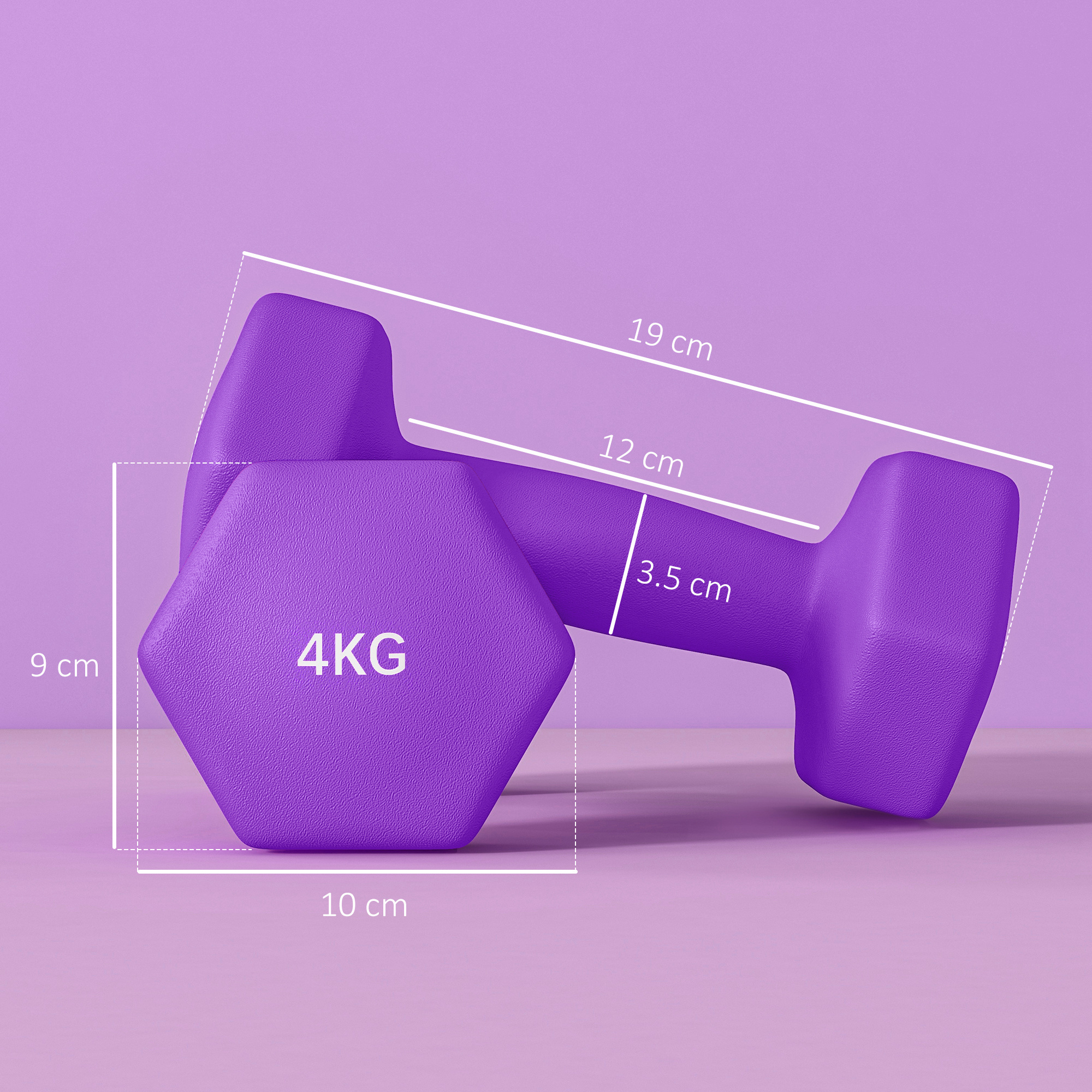 2 X 4kg Hexagonal Dumbbell Set With Anti Slip Grip, Suitable For Home Gym — image 2