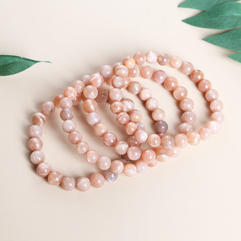Sun Stone Orange Moonlight Bead Simple Ladies Bracelet