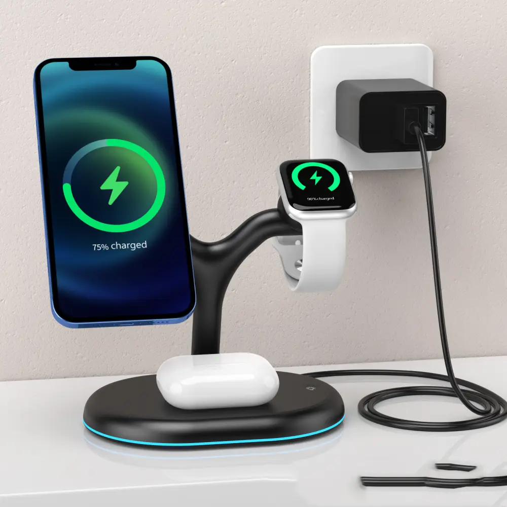 Three-in-one Magnetic Mobile Phone Headset Watch Fast Charging Wireless