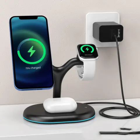 Three-in-one Magnetic Mobile Phone Headset Watch Fast Charging Wireless
