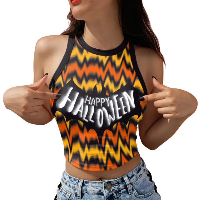 European And American Spicy Girls Digital Printing Outerwear Short Sleeveless T shirt Ga1231063 - Shop at LoveMi