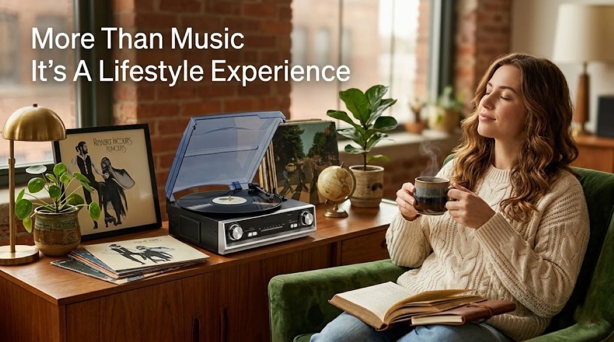 Vinyl Record Player Turntable Bluetooth 3 Speed Built-in Speakers Retro Portable Turntables & Vinyl Audio — foto 8