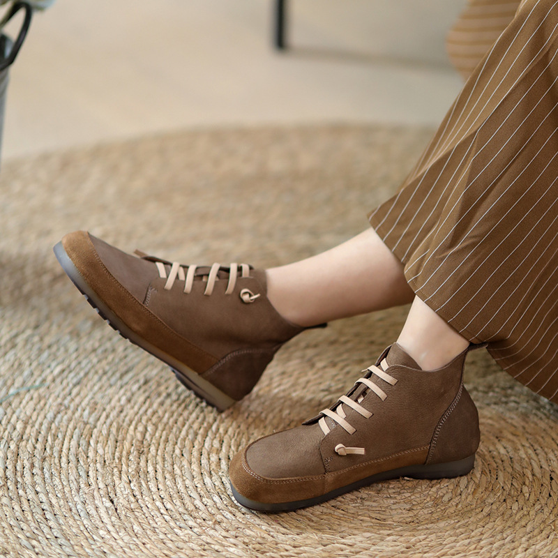 Cowhide Color Blocking Without Tie Up