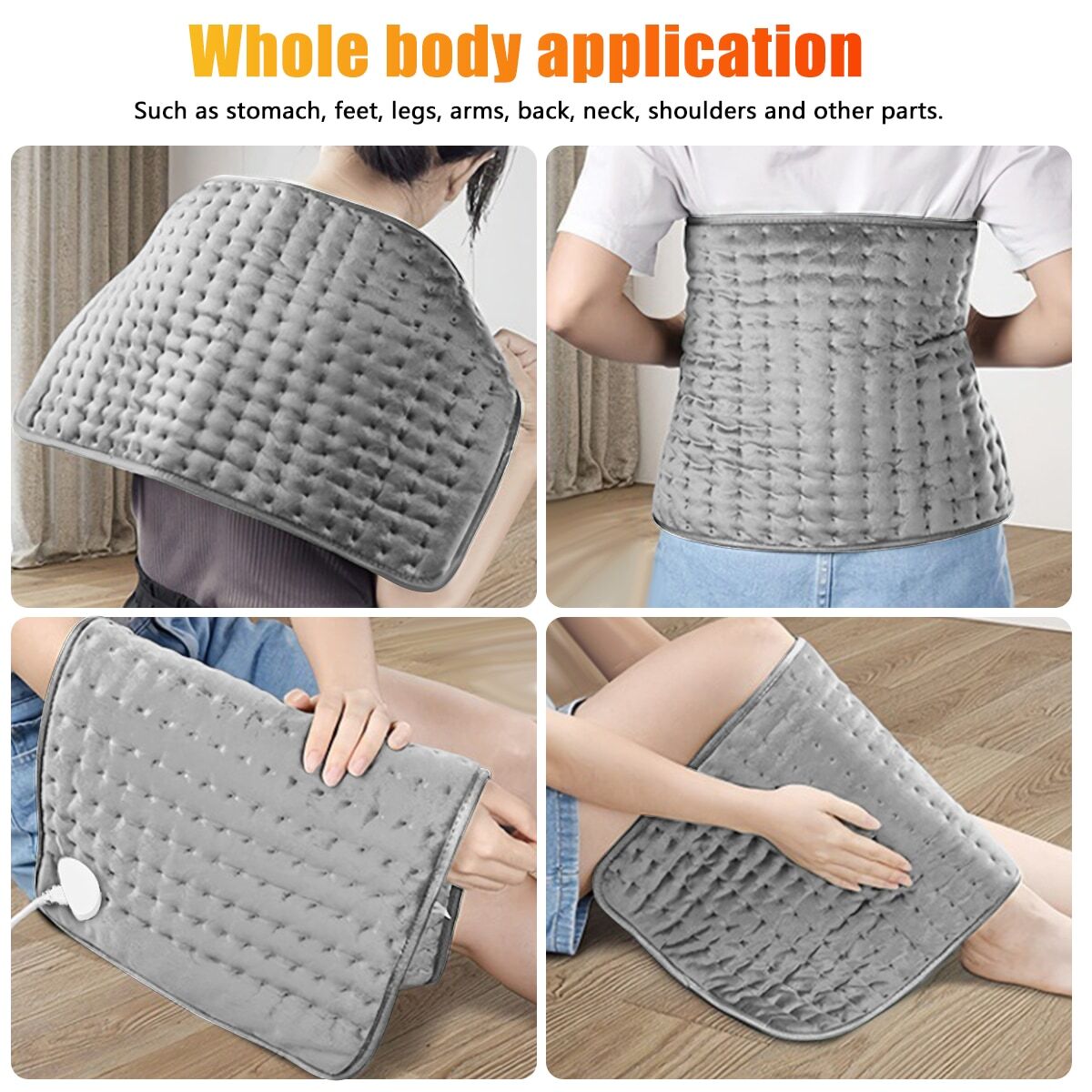 Therapeutic Electric Back Heat Pad Wrap For Muscle Tension Neck Pain Relief — image 2
