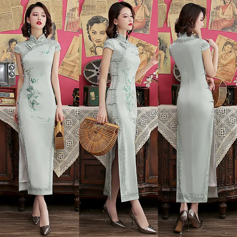 Lace Edge Improved Self-cultivation Chinese Style Self-cultivation Daily Cheongsam