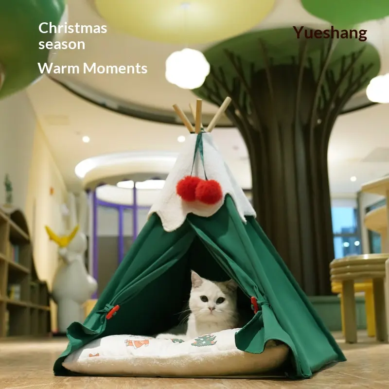 Christmas Tree Pet Bed, Thick Warm Semi-Enclosed