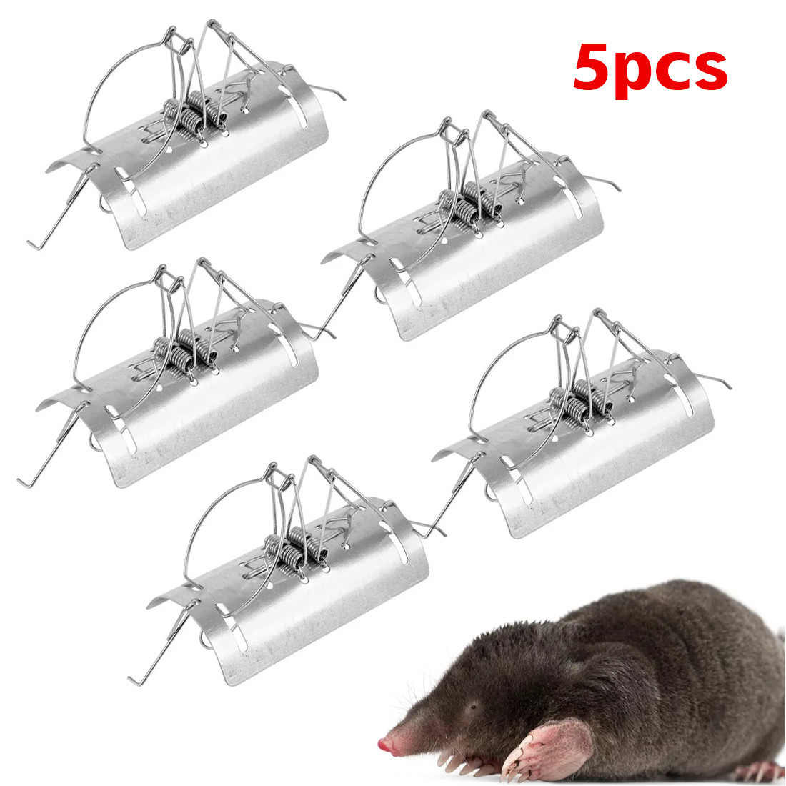 Pack Of 5 Tunnel Mole Trap Quick Kill Control Repellent Traps — image 6