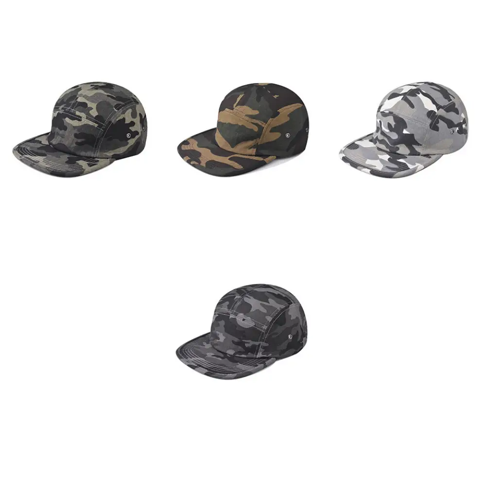 Vintage Multi-color Five-piece Flat-brimmed Hat With Beautiful Design, Suitable For Outdoor Workwear Style, Both Men And Women, For Outdoor Climbing Use